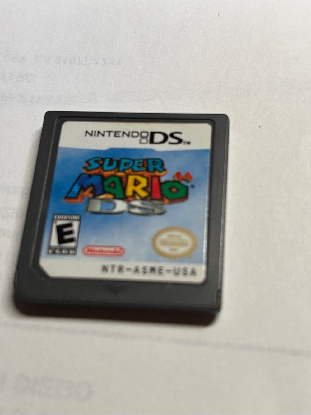 Nintendo DS Super Mario Cartridge